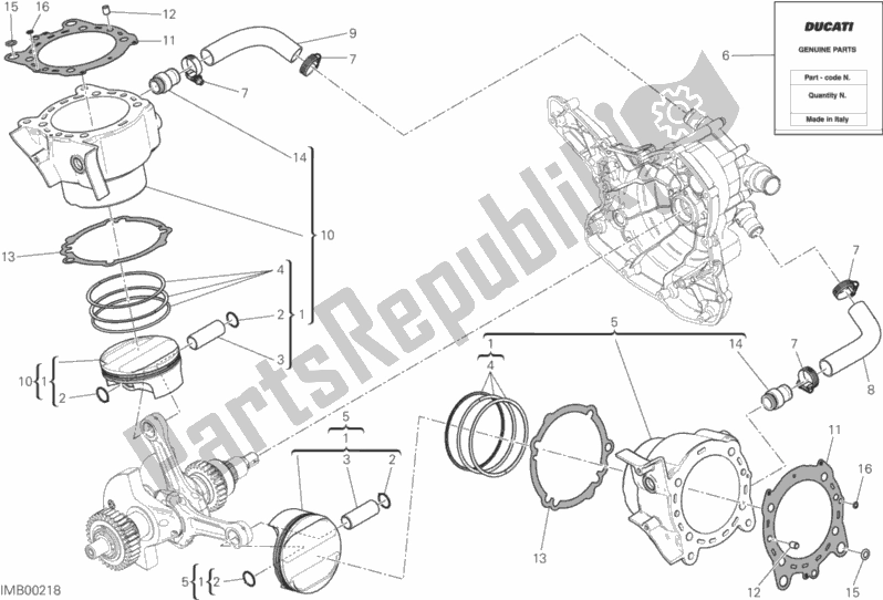 Toutes les pièces pour le Cylindres - Pistons du Ducati Multistrada 1200 ABS Brasil 2018